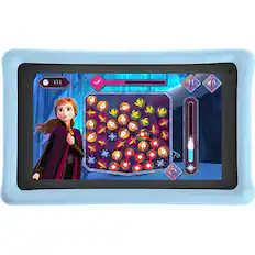 Front. Pebble Gear - Disney Frozen 7" Kids Tablet - Light Blue.
