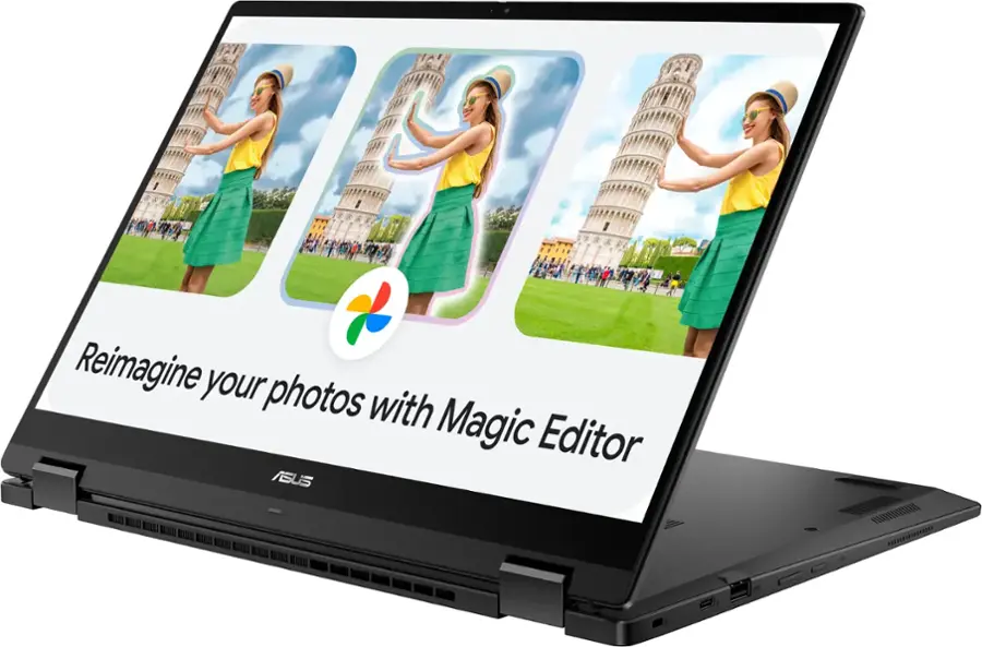 Alt View 10. ASUS - ASUS Chromebook Plus CX5601 16" 2-in-1 Touchscreen Laptop with Google AI - Intel Core i3 - 8GB Memory - 128GB SSD - Gray.