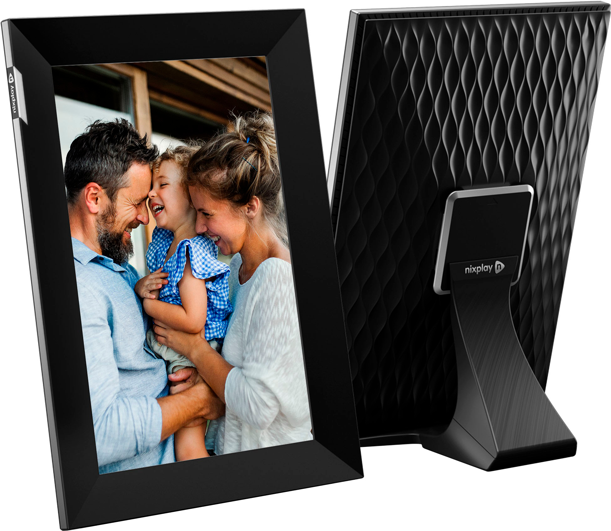 Angle View: Nixplay - W10K Touch 10.1-inch LCD Smart Digital Photo Frame - Black/Silver