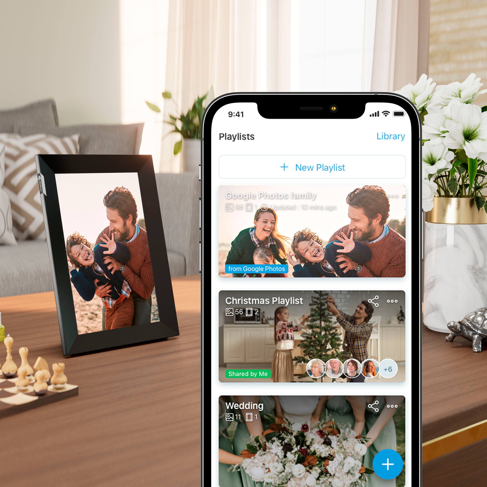 Alt View 13. Nixplay - W10K Touch 10.1-inch LCD Smart Digital Photo Frame - Black/Silver.