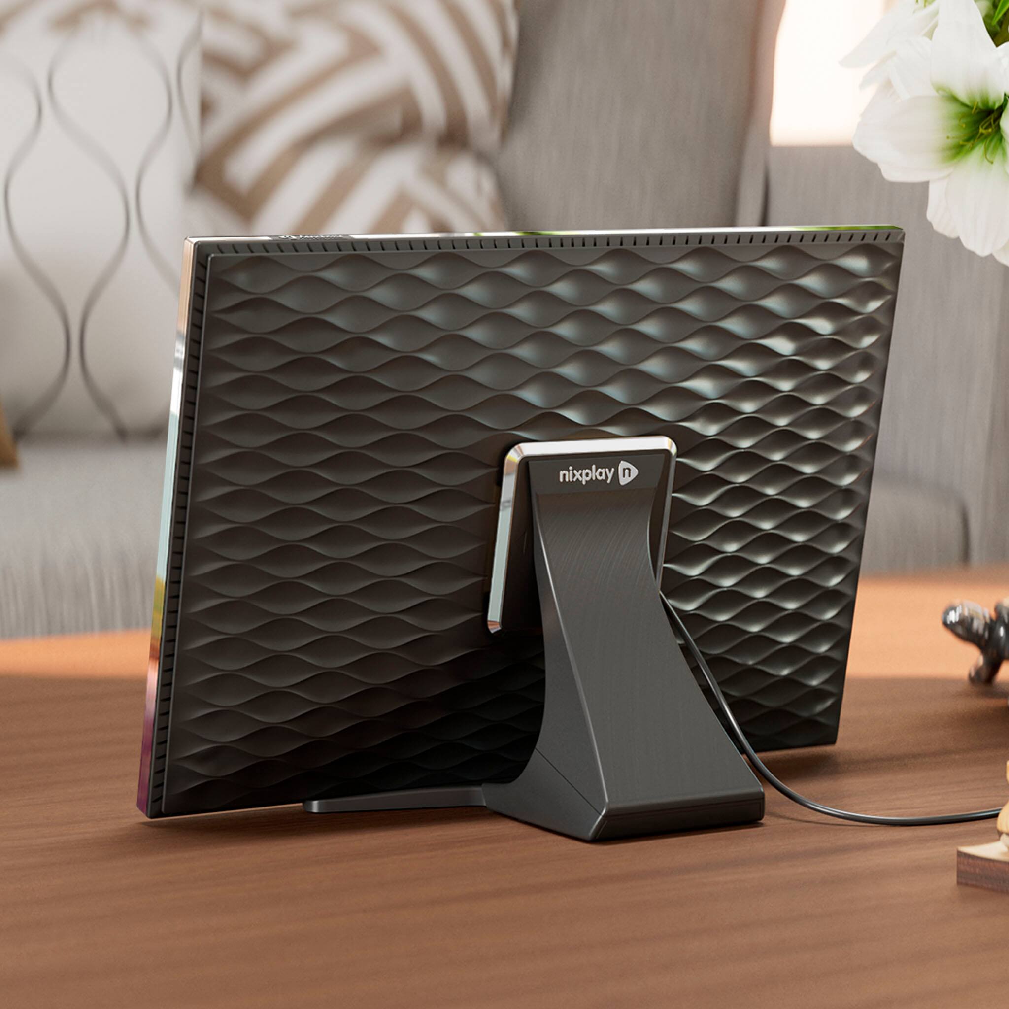 Alt View 12. Nixplay - W10K Touch 10.1-inch LCD Smart Digital Photo Frame - Polished Steel.