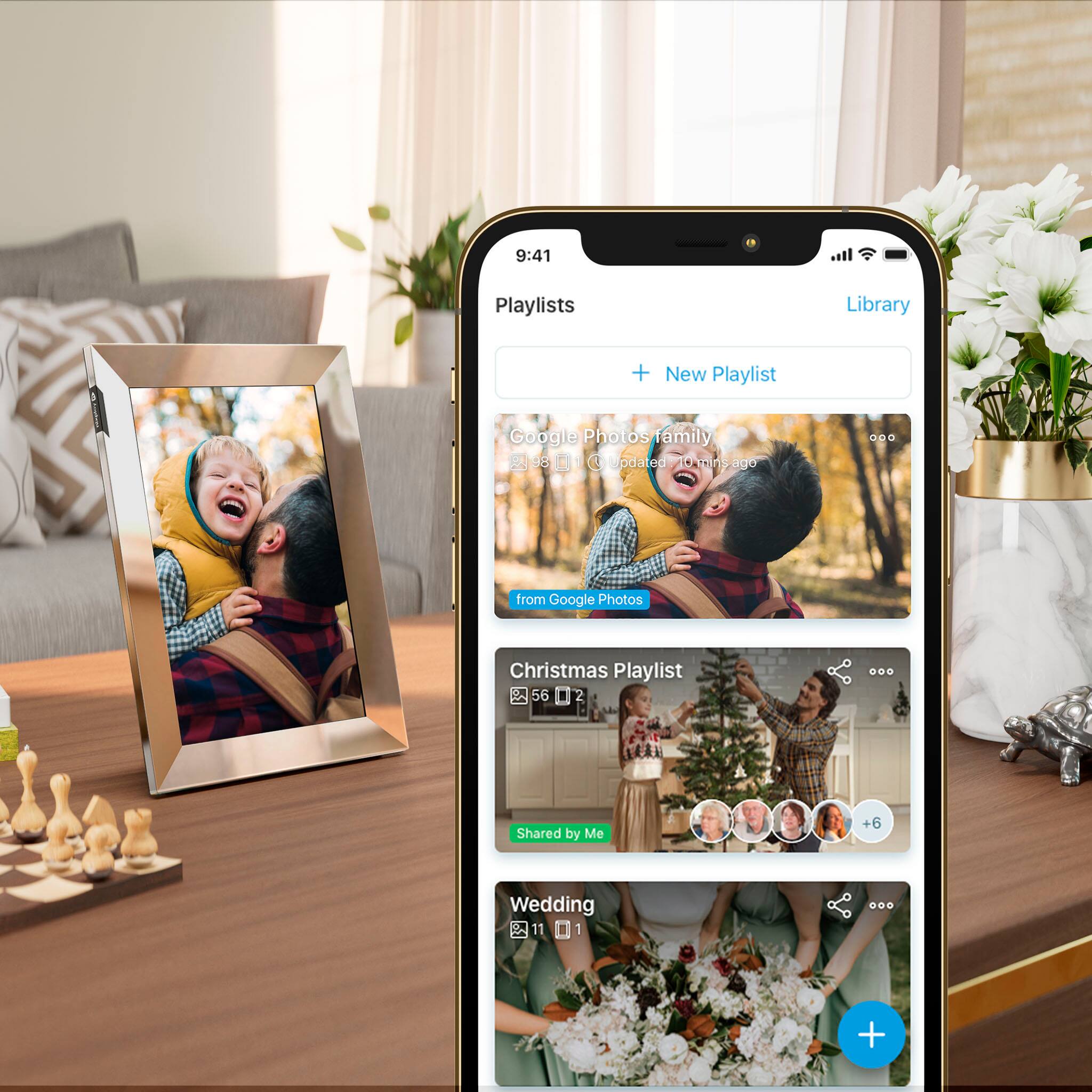 Alt View 13. Nixplay - W10K Touch 10.1-inch LCD Smart Digital Photo Frame - Polished Steel.