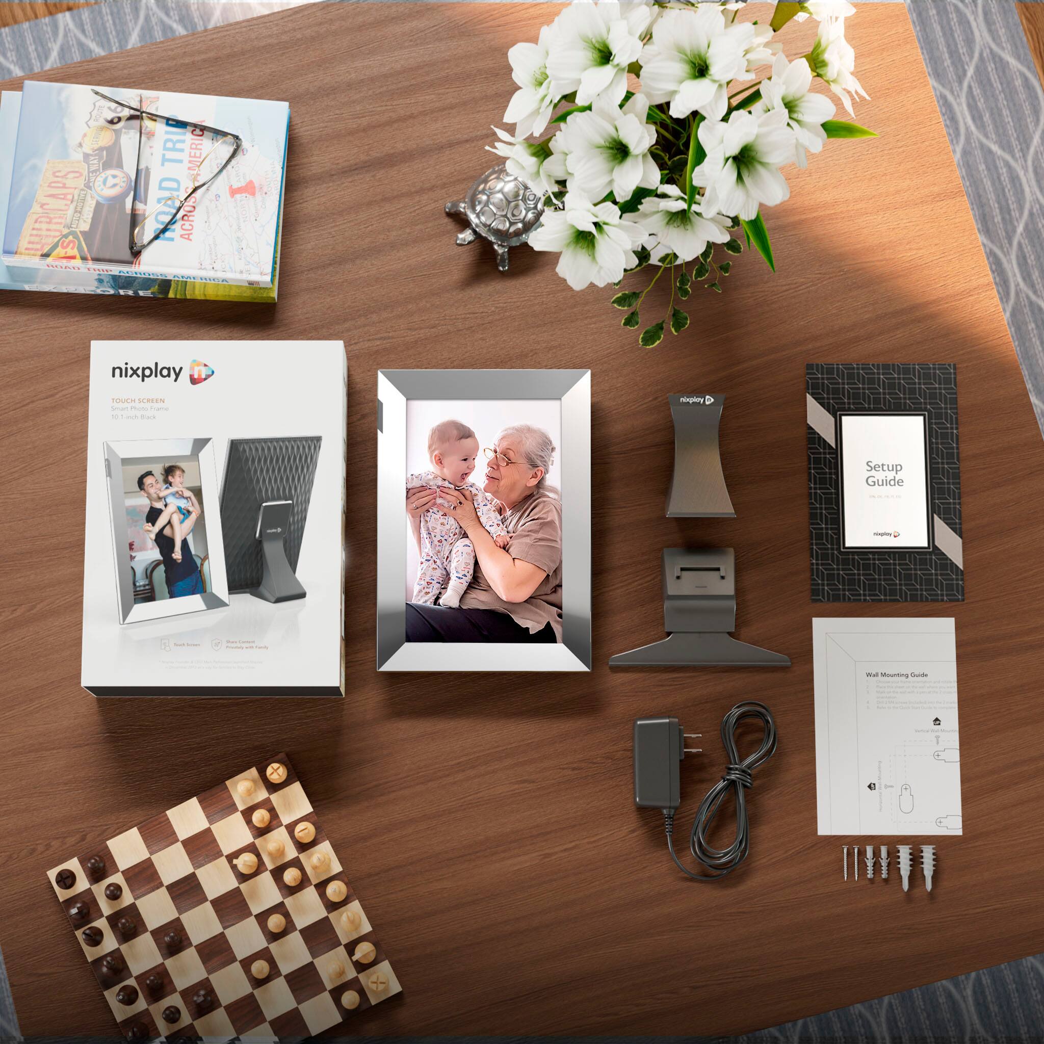 Alt View 14. Nixplay - W10K Touch 10.1-inch LCD Smart Digital Photo Frame - Polished Steel.