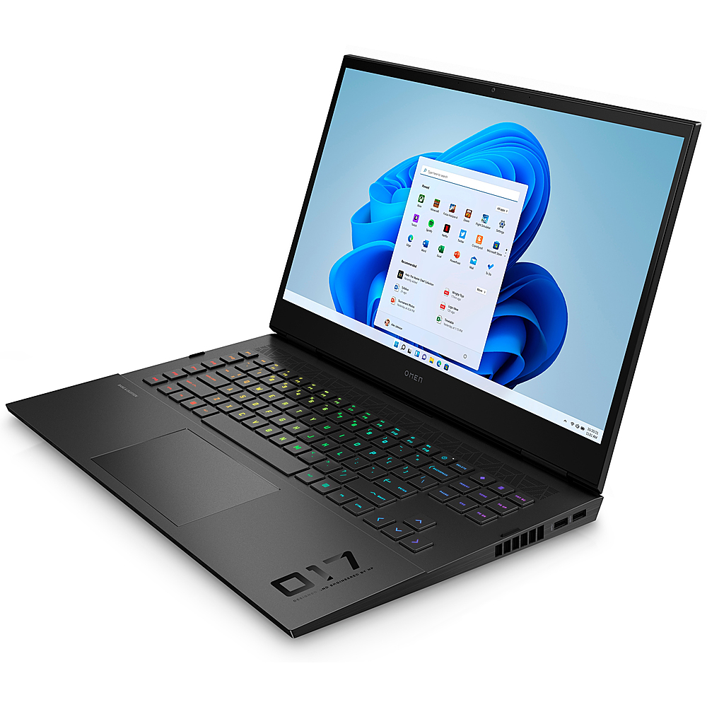 Angle View: HP - 17.3" Gaming Laptop - Intel Core i7-12700H - 16GB Memory - NVIDIA GeForce RTX 3060 -  512GB SSD - Shadow black