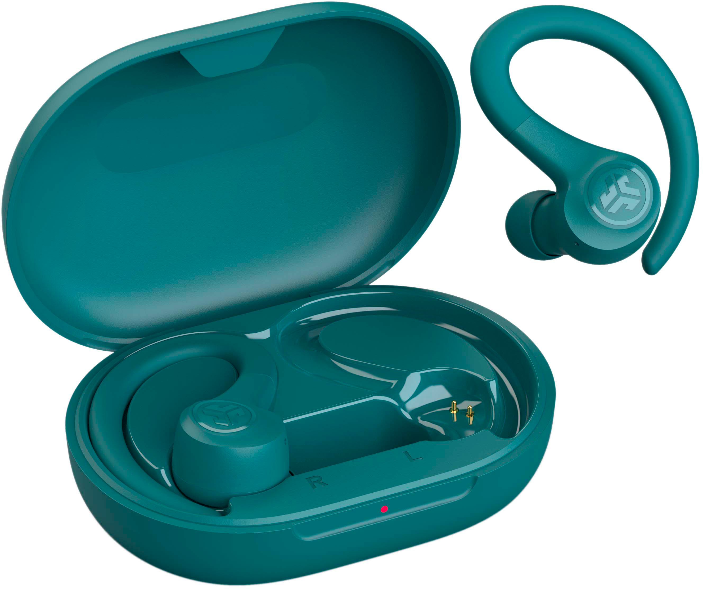 Angle View: JLab - Go Air Sport True Wireless Earbuds - Teal