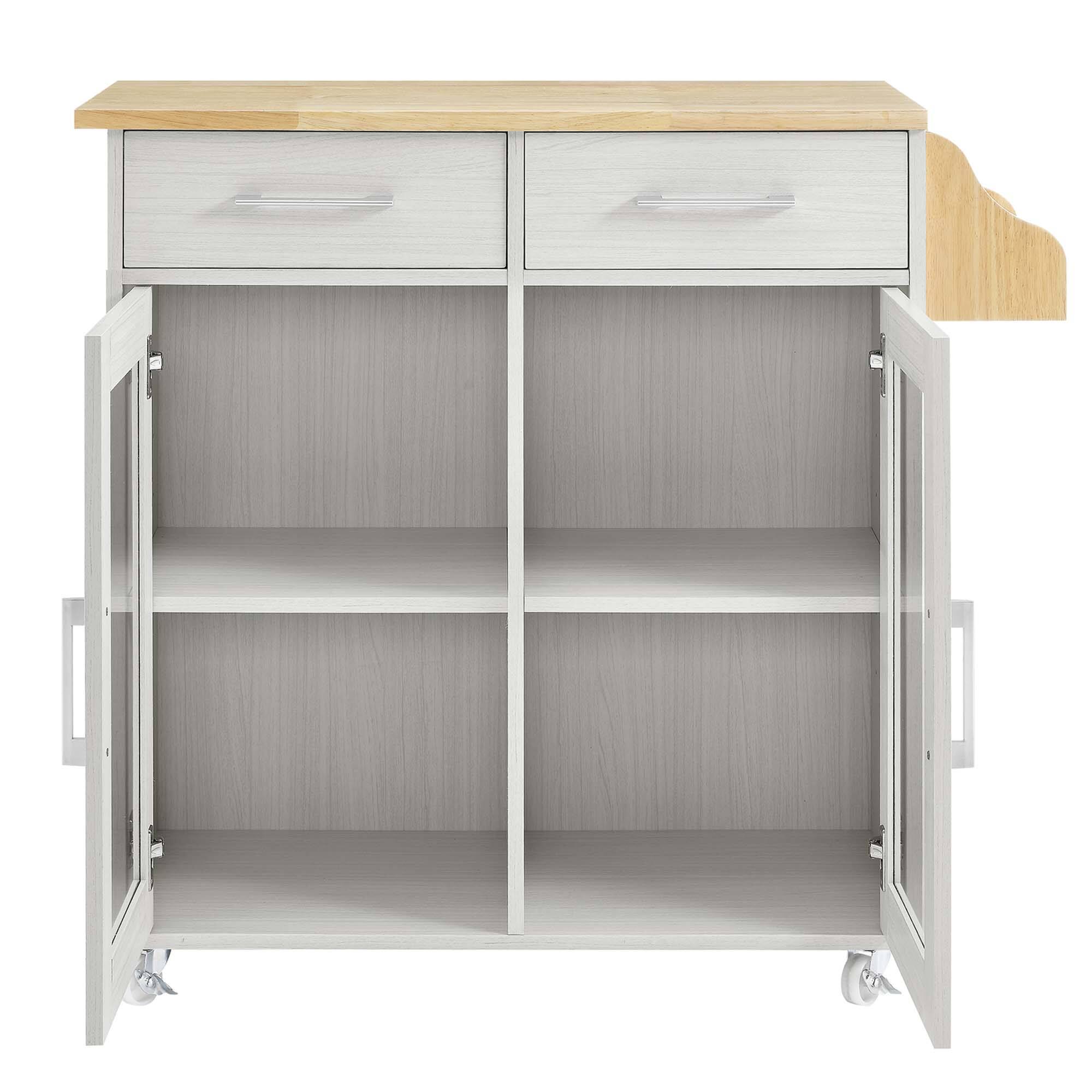 Alt View 5. Modway - Cuisine Kitchen Cart by Modway - White Natural.