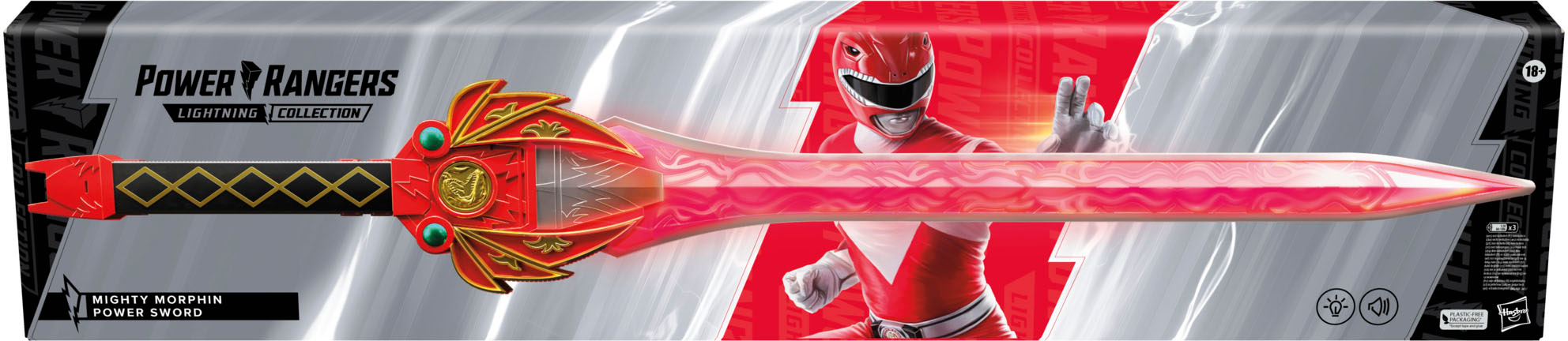 Left View: Power Rangers Lightning Collection Mighty Morphin Red Ranger Power Sword