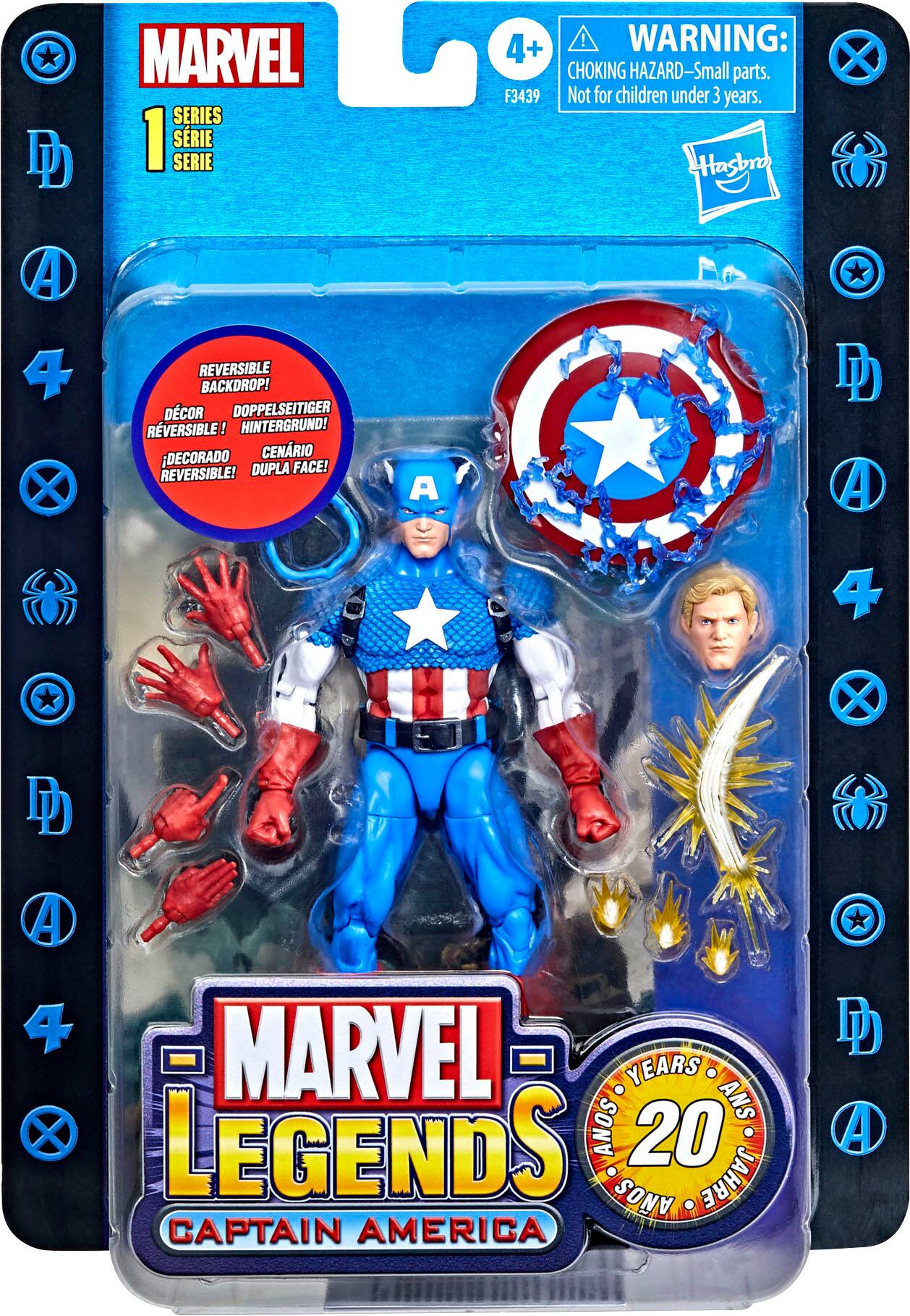 Left. Marvel - Legends Series 1 Captain America.