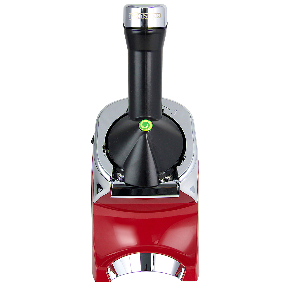 Angle View: Yonanas - Deluxe Vegan Non-Dairy Frozen Fruit Soft Serve Dessert Maker, Includes 75 Recipes, 200 Watts - Red
