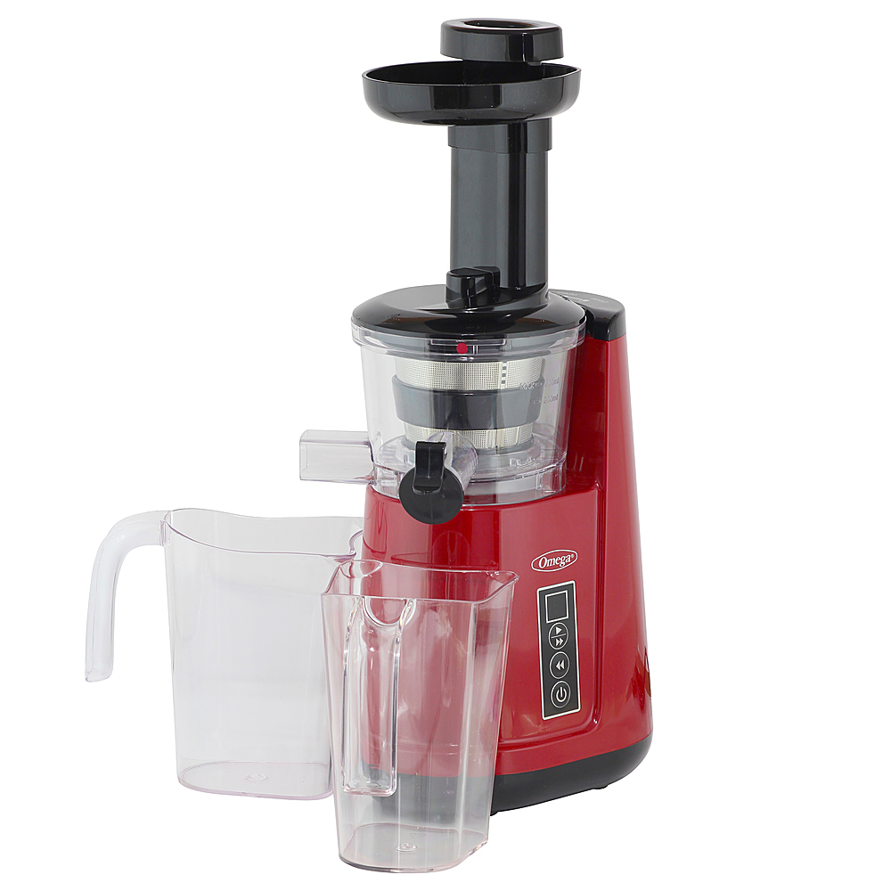Angle View: Omega - Cold Press 365 Horizontal Compact Masticating Juicer, Red - Red