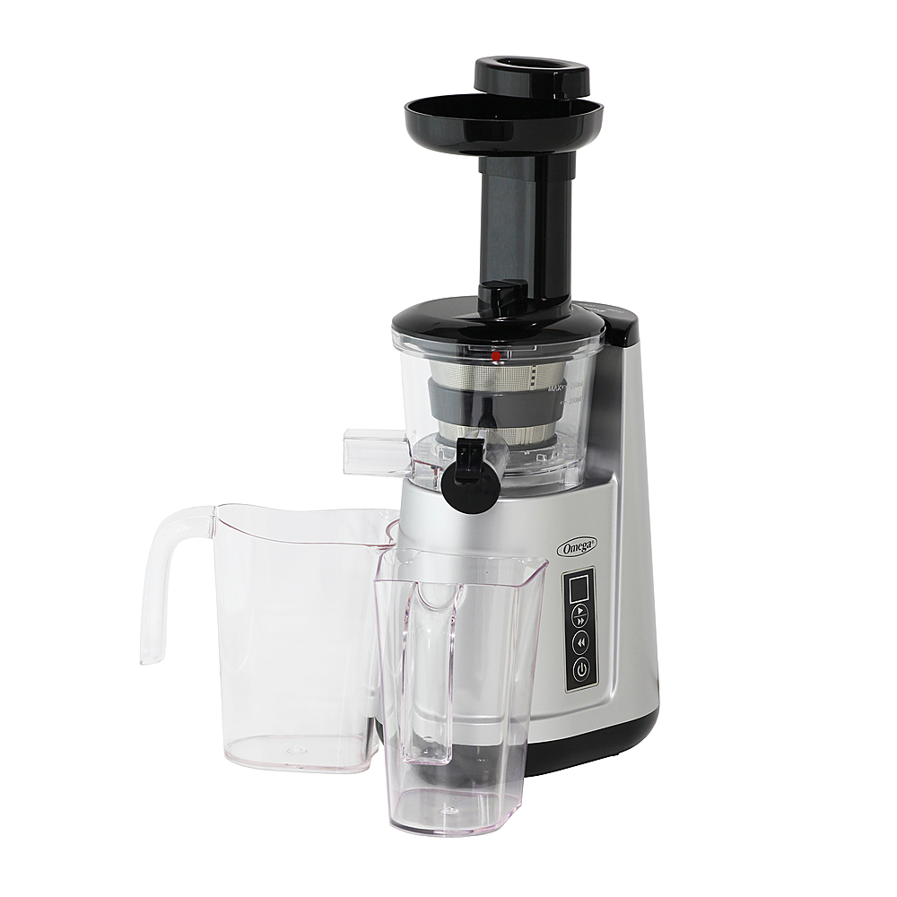Angle View: Omega Cold Press 365® Masticating Slow Juicer with OnBoard Storage, Red - Red