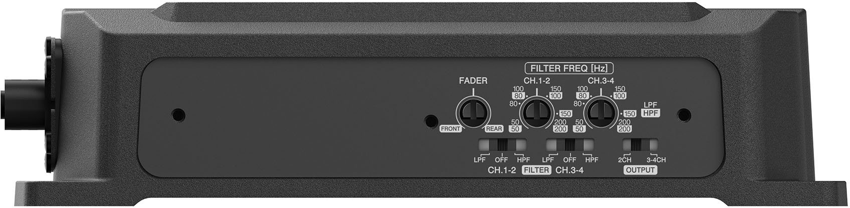 Left View: AudioControl - Class D Bridgeable Multichannel Amplifier - Black