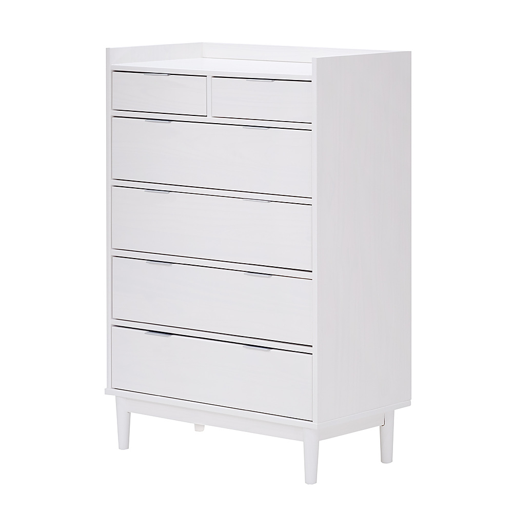 Stairway Modern 6-Drawer White Wood Desk + Reviews