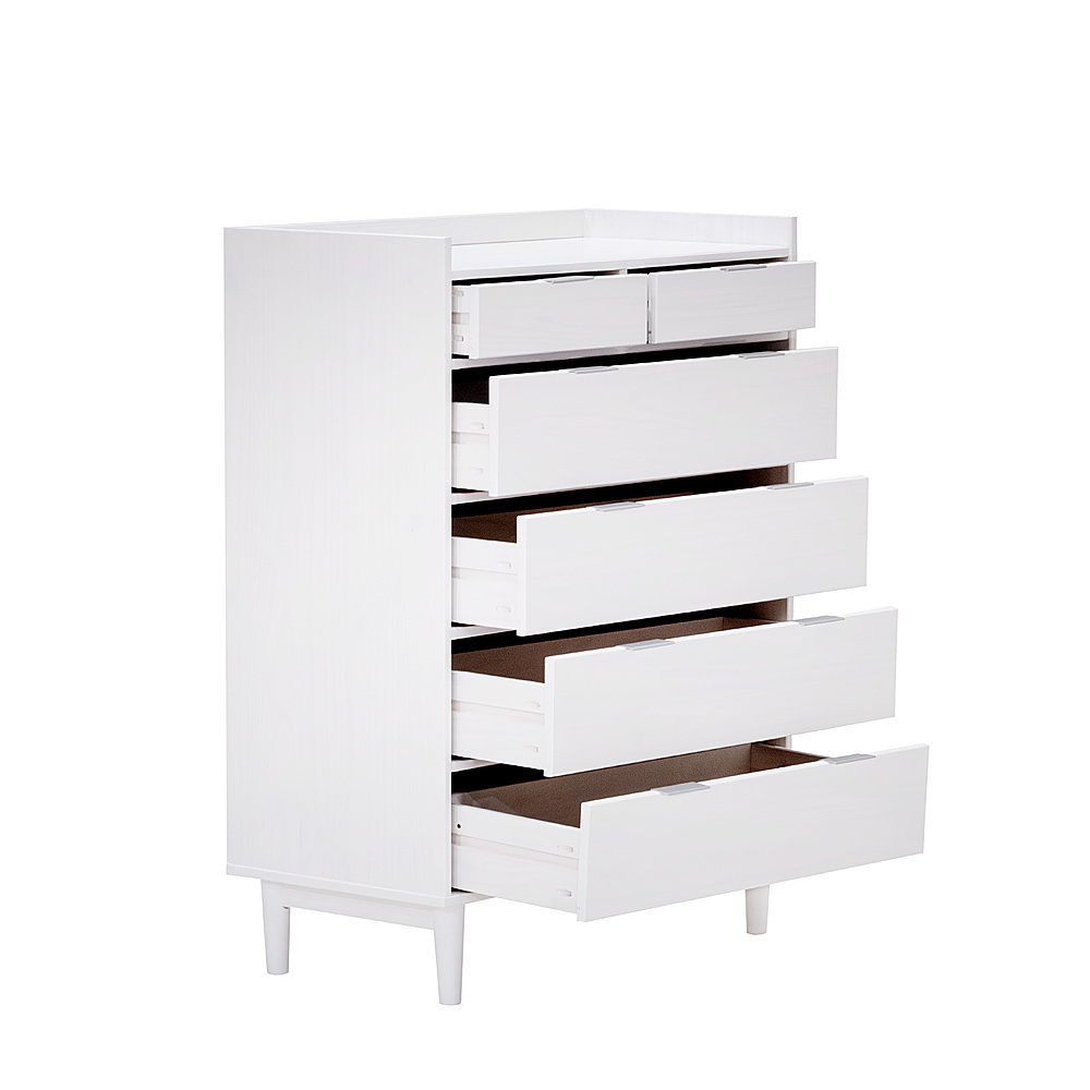 Walker Edison Furniture Company Classic Mid Century Modern 6-Drawer White  Solid Wood Dresser HDR6DDDRWH - The Home Depot