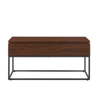 Walker Edison - Modern Metal and Wood Lift-Top Coffee Table - Dark Walnut - Front_Zoom