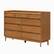 Angle. Walker Edison - Mid Century Modern Solid Wood Tray-Top 9-Drawer Dresser - Caramel.