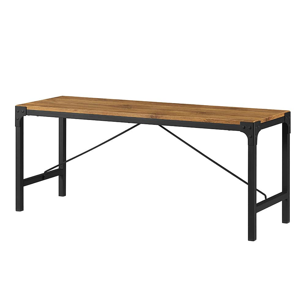 Angle View: Walker Edison - Urban Industrial Metal and Wood Dining Bench - Barnwood