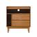 Front. Walker Edison - 25" Mid Century Modern Solid Wood Tray-Top Nightstand - Caramel.