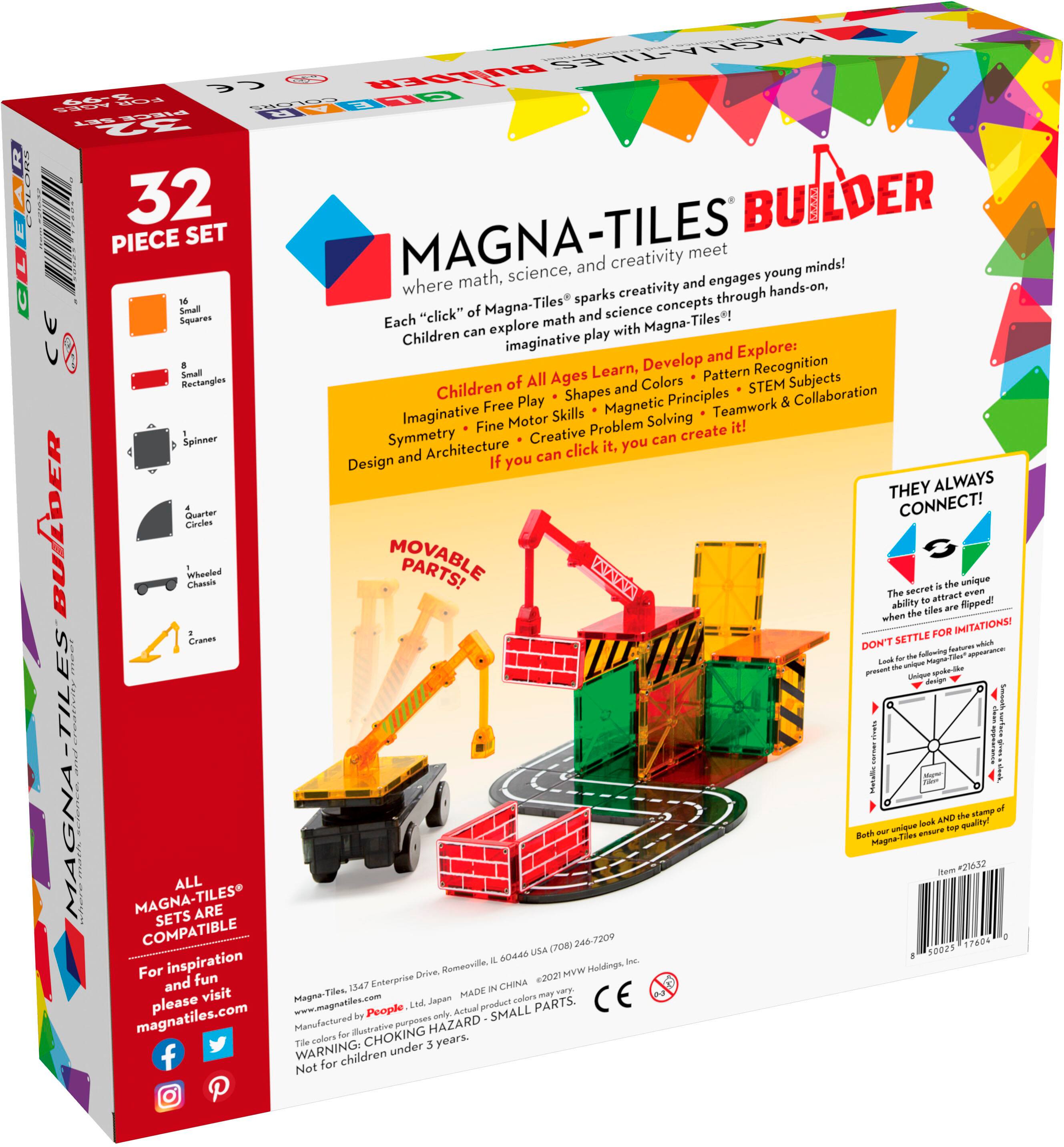 Angle. Magna-Tiles - Builder 32-Piece Magnetic Construction Set, The Original Magnetic Building Brand.
