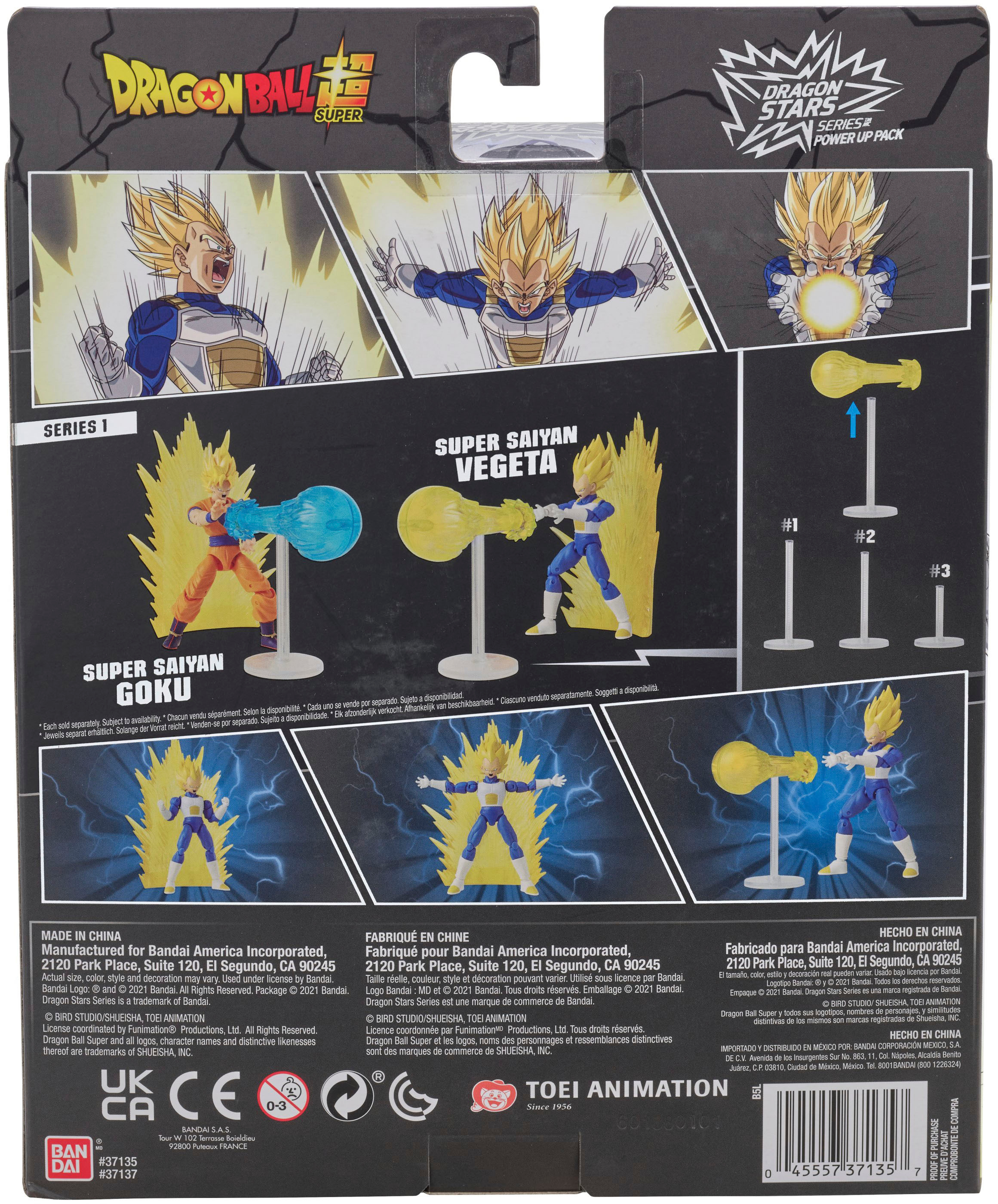 Best Buy: Bandai Dragon Ball Super Dragon Stars Power Up Pack Super Saiyan  Vegeta Action Figure 37137
