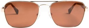 Bruno Magli - Sole-Unisex Full Rim Metal Aviator Sunglass Frame with Acetate Temples and a Spring Hinge - Gold - Front_Zoom