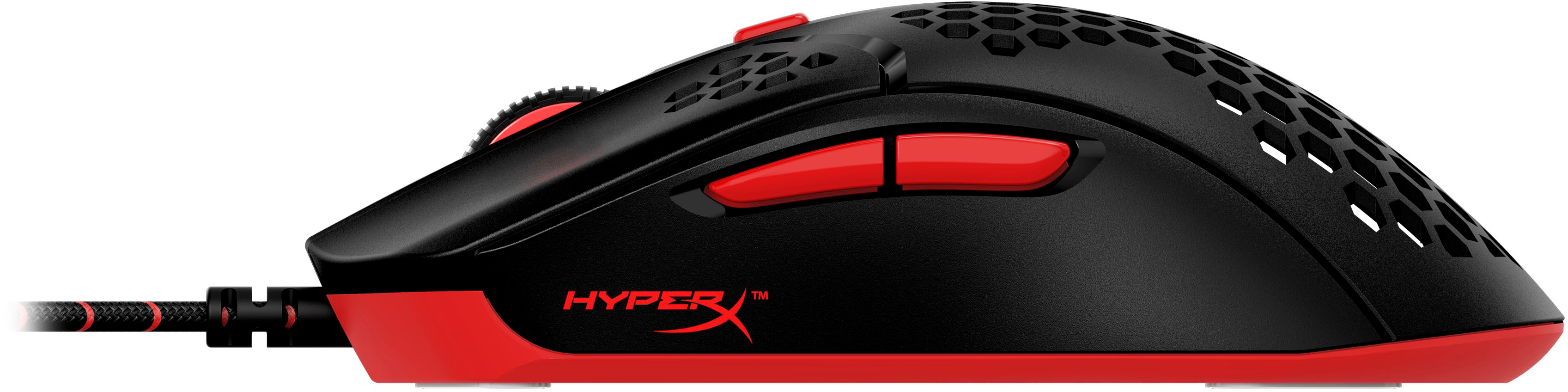 Angle View: HyperX - Pulsefire Haste Lightweight Wired Optical Gaming Right-handed Mouse with RGB Lighting - Black and red