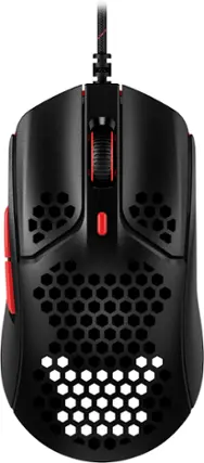 Front. HyperX - Pulsefire Haste Lightweight Wired Optical Gaming Mouse with RGB Lighting - Black/Red.