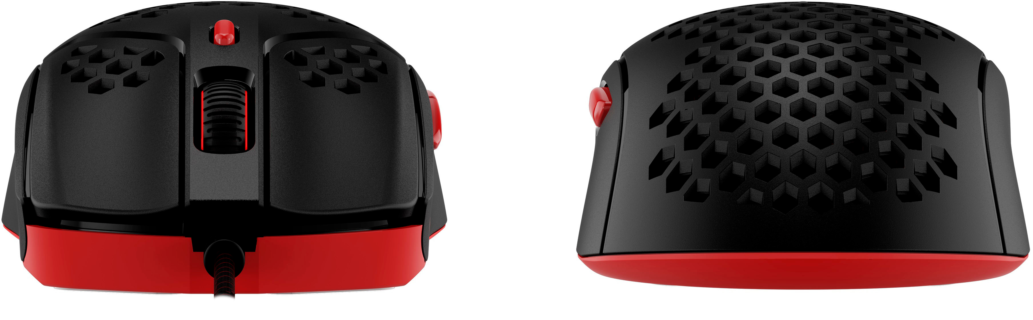 Left View: HyperX - Pulsefire Haste Lightweight Wired Optical Gaming Right-handed Mouse with RGB Lighting - Black and red