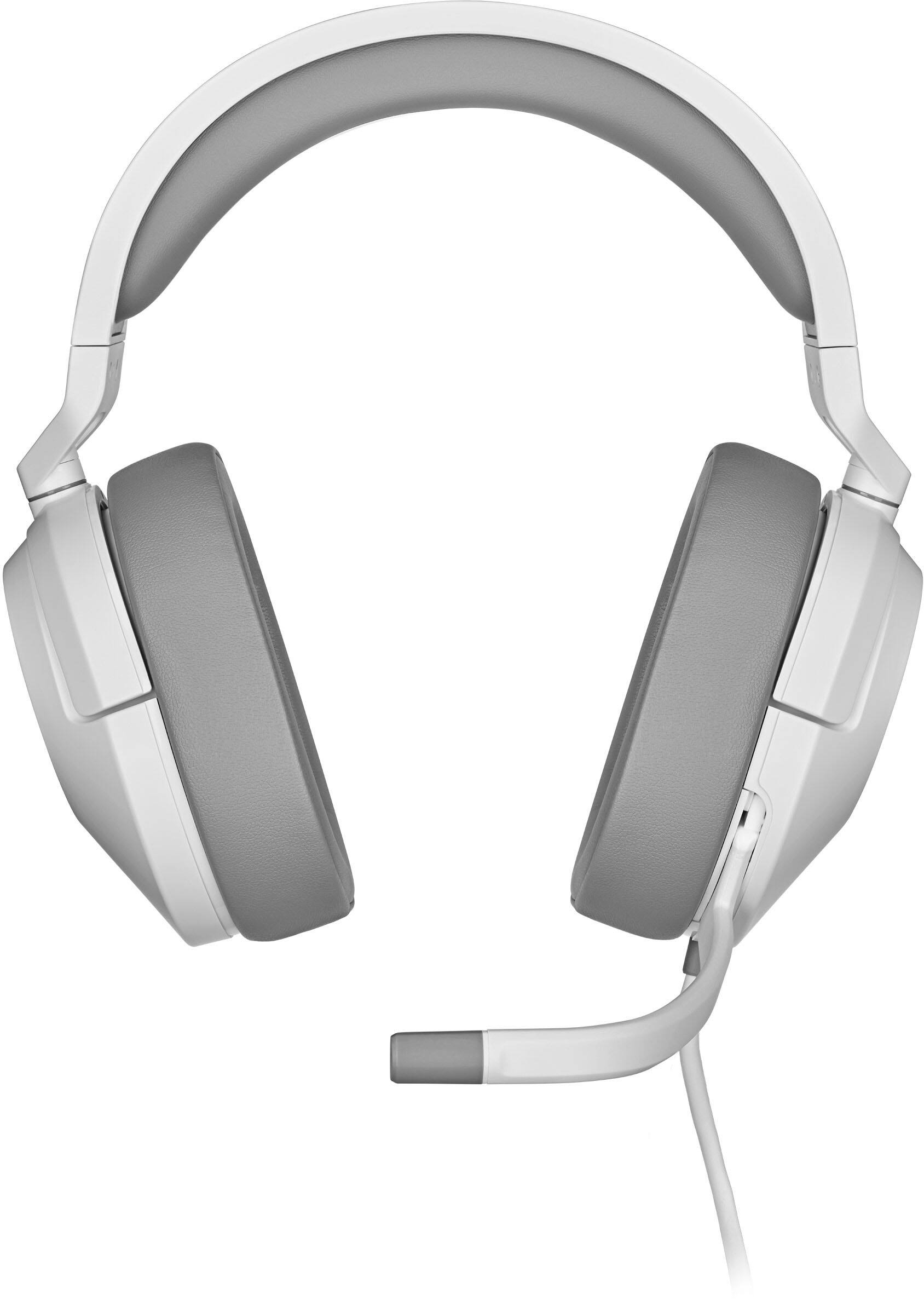 Left. CORSAIR - HS55 STEREO Wired Gaming Headset for PC, PS5, and PS4 - White.
