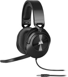 CORSAIR - HS55 SURROUND Wired Dolby Audio 7.1 Gaming Headset for PC, PS5, PS4 with Omni-Directional Mic - Black - Front_Zoom