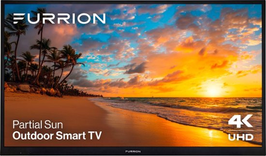 Front. Furrion - Aurora 55" Partial Sun Smart 4K UHD LED Outdoor TV - Black.