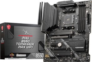 MSI - B550 TOMAHAWK MAX WIFI (Socket AM4) USB-C Gen2 AMD ATX GAMING Motherboard - Black - Front_Zoom