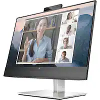 HP - E24mv G4 FHD Conferencing Monitor 23.8 LCD FHD - Black/Silver - Front_Zoom