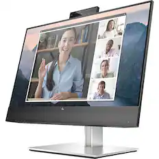 Front. HP - E24mv G4 FHD Conferencing Monitor 23.8 LCD FHD - Black, Silver.