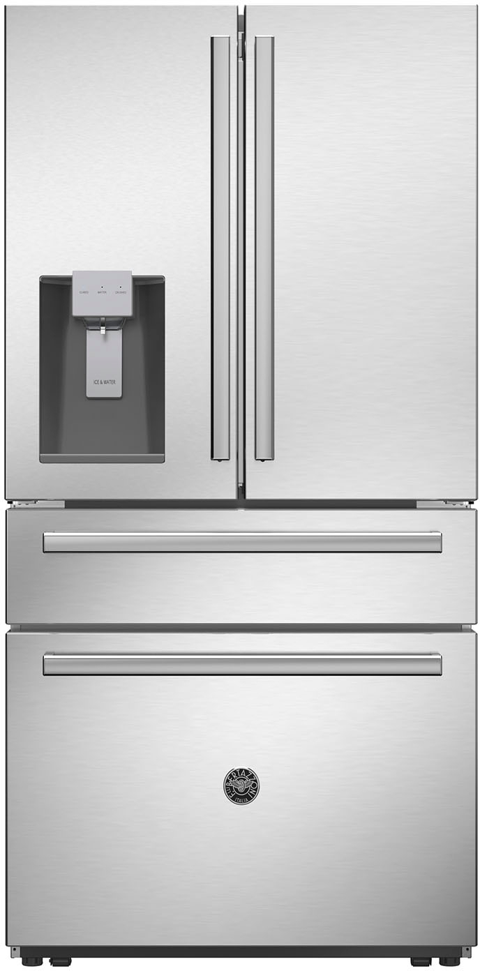 Bertazzoni - 21 cu. Ft. 2 Bottom-Freezer French Door Refrigerator with Stainless steel no-fingerprint treatment door finish. - Stainless Steel