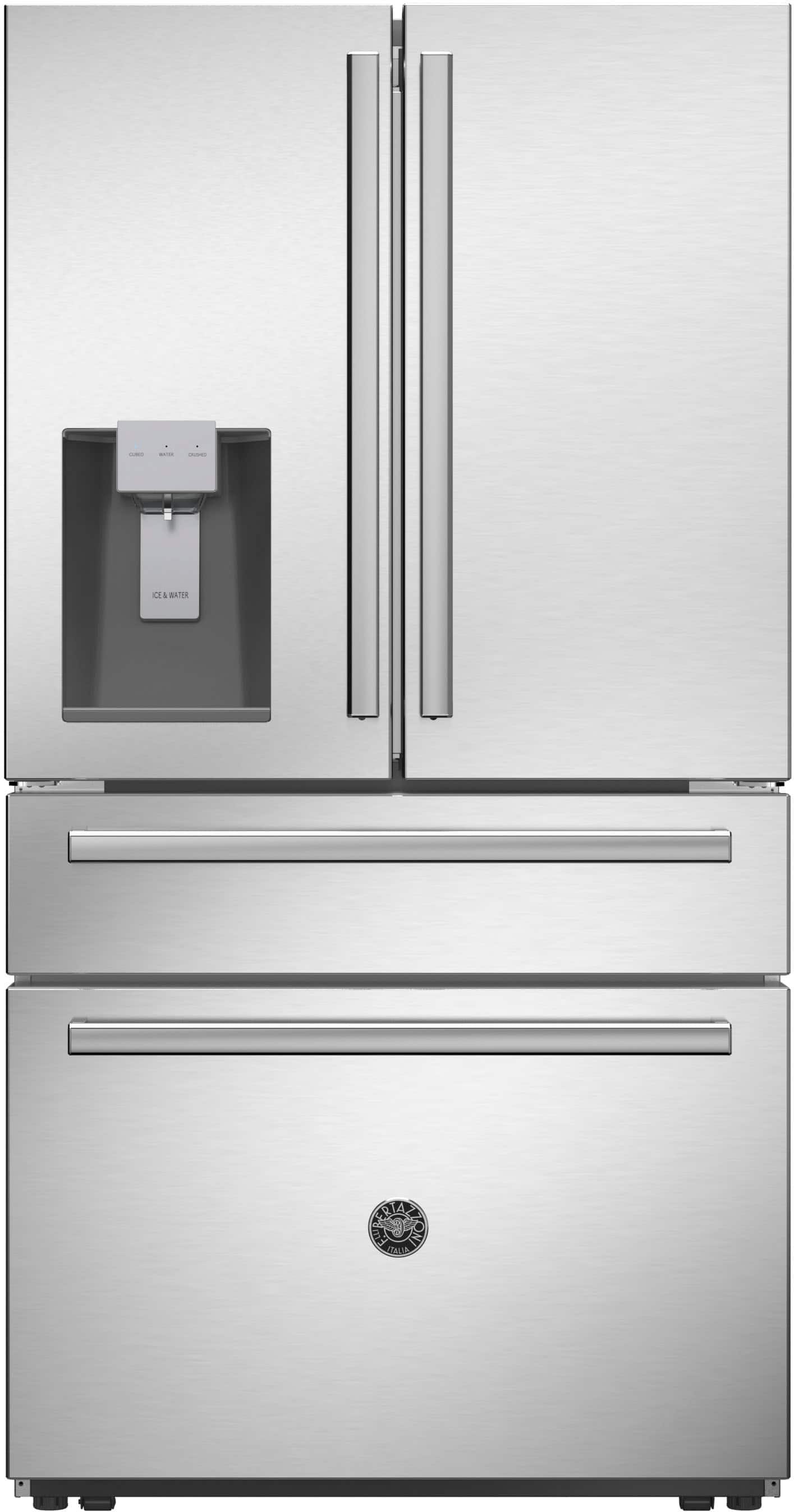 Bertazzoni - 21 cu. Ft. 2 Bottom-Freezer French Door Refrigerator with no-fingerprint treatment door finish - Stainless Steel - Front_Zoom
