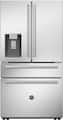 Bertazzoni - 36 in. Wide 21 cu. Ft. 2 Bottom-Freezer French Door Refrigerator with no-fingerprint treatment door finish - Stainless Steel