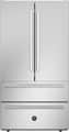Bertazzoni - 36 in. Wide 21 Cu. Ft. 2 Bottom-Freezer French Door Refrigerator with Automatic Ice Maker - Stainless Steel