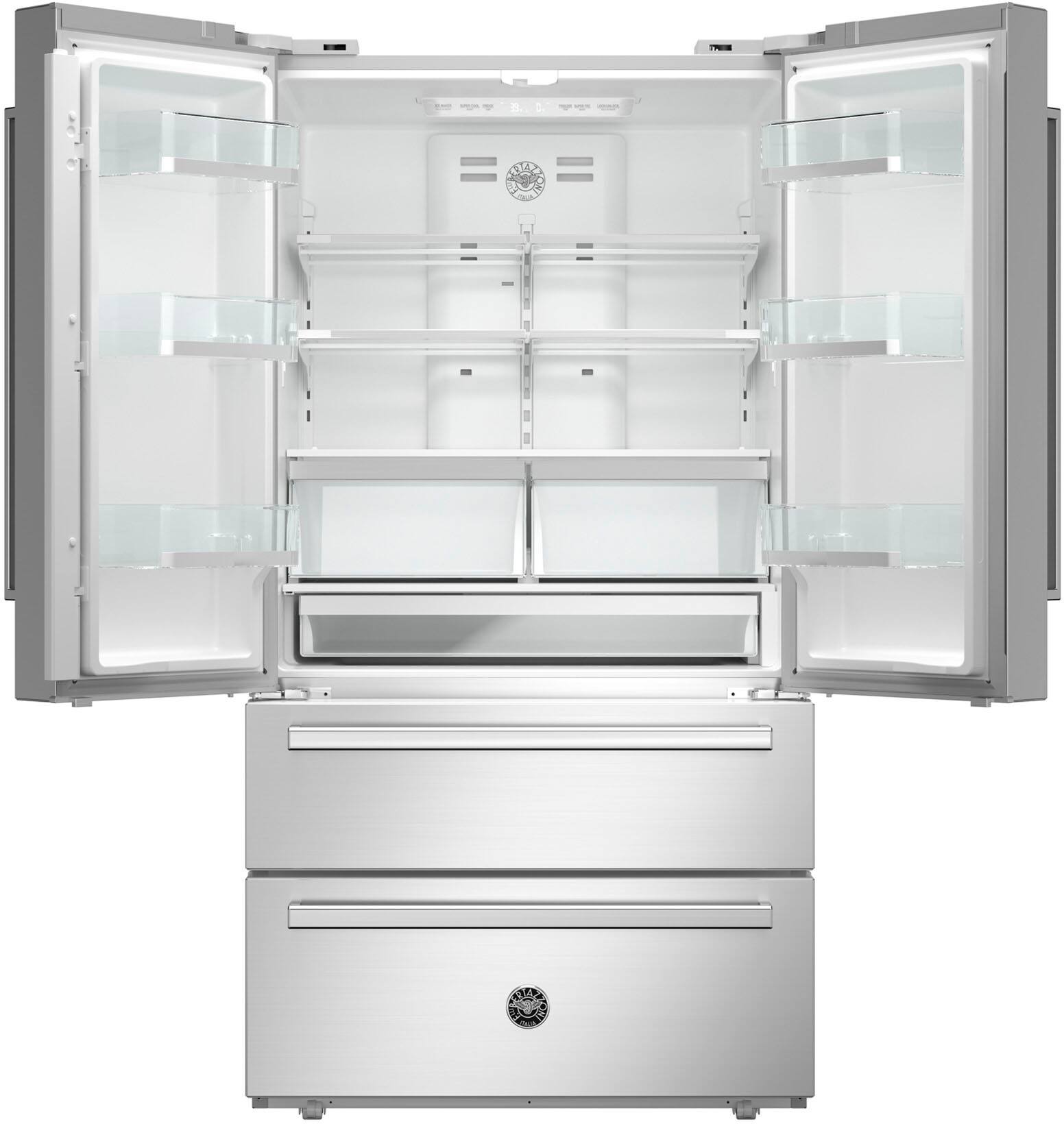 Alt View 1. Bertazzoni - 21 Cu. Ft. 2 Bottom-Freezer French Door Refrigerator with Automatic Ice Maker - Stainless Steel.