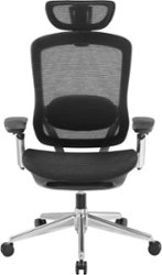 Insignia™ - High Back Executive Ergonomic Chair with Adjustable Headrest - Black - Front_Zoom