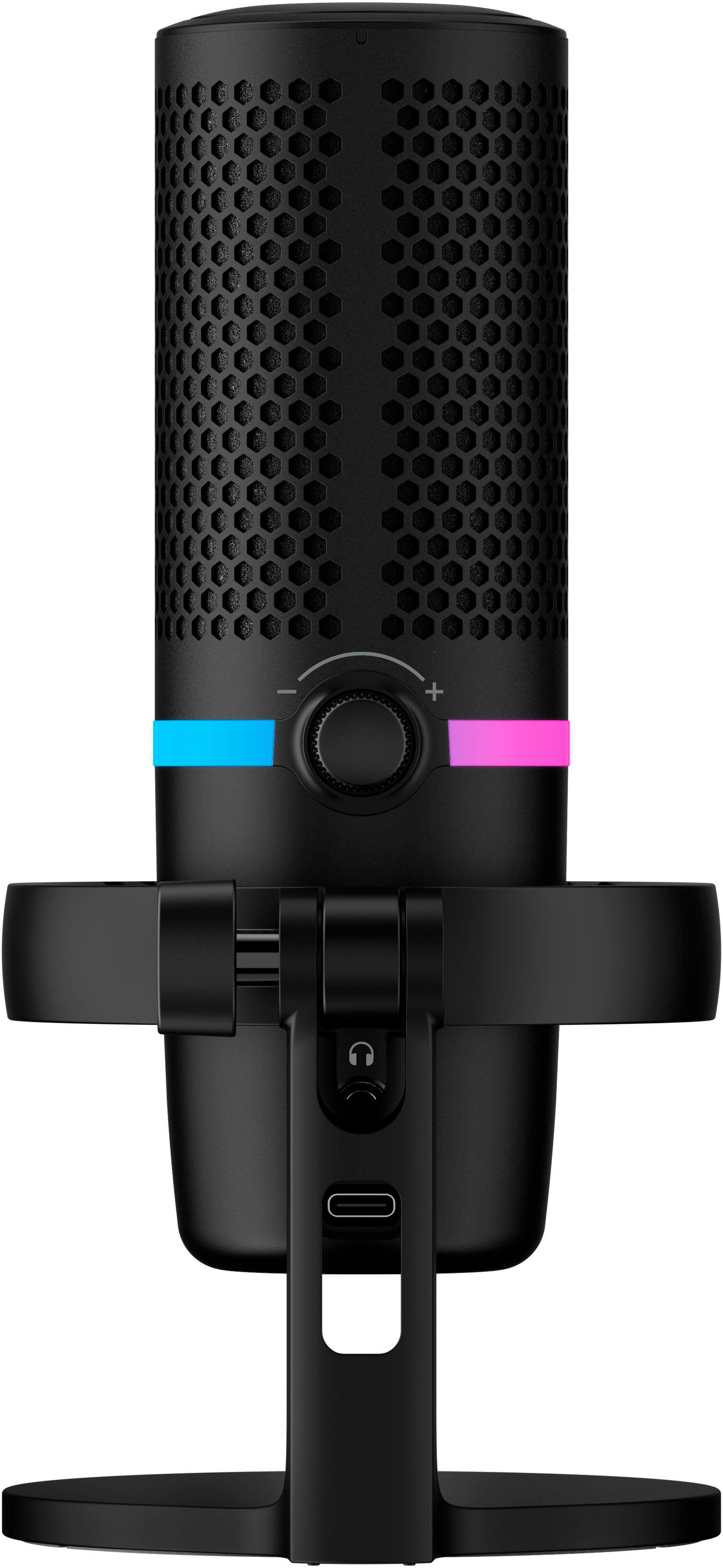Left. HyperX - Duocast Wired Cardioid Omnidirectional USB Condenser Microphone - Black.