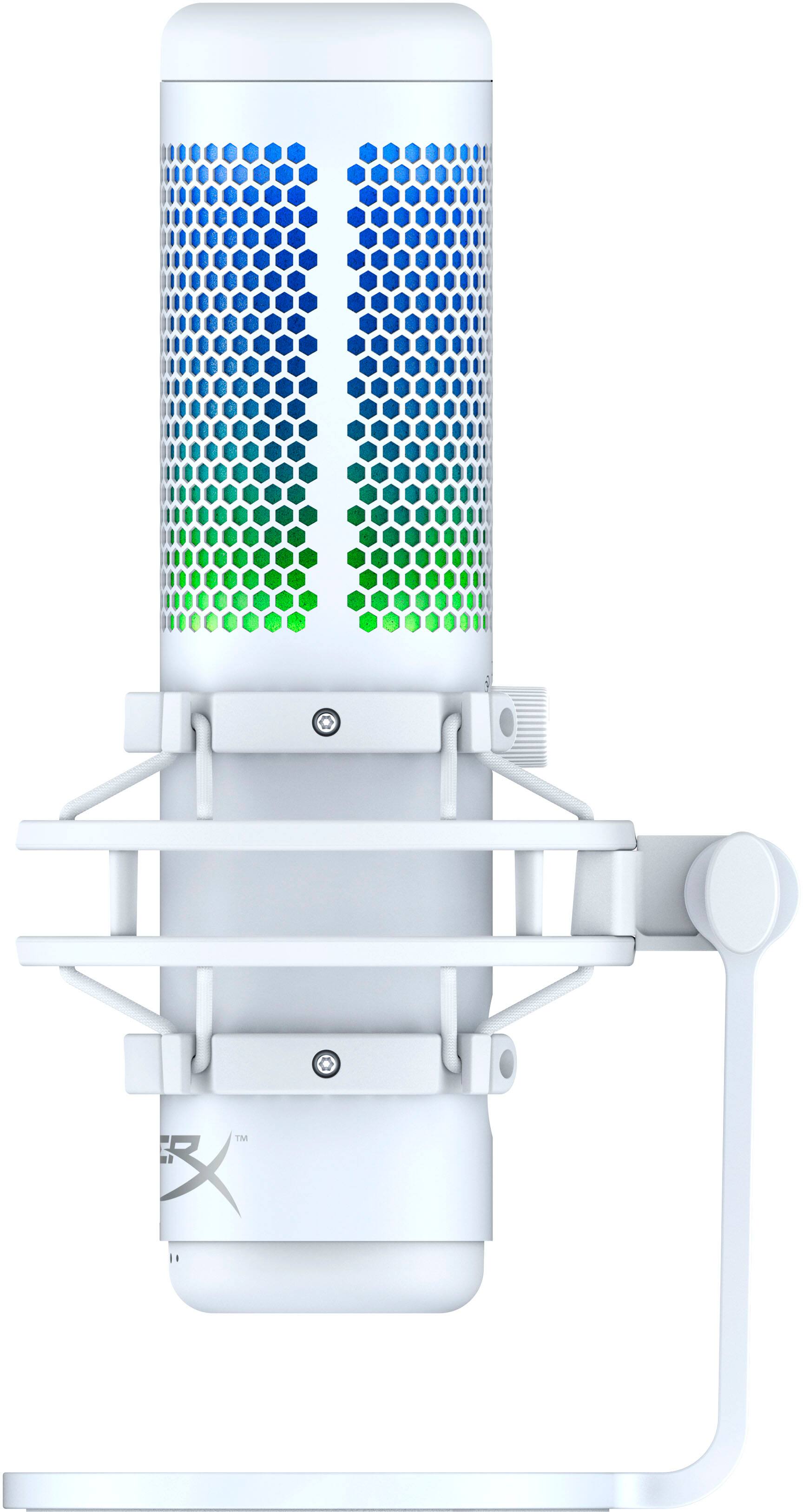 Angle. HyperX - QuadCast S Wired Multi-Pattern USB Electret Condenser Microphone - White.