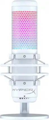 HyperX - QuadCast S Wired Multi-Pattern USB Electret Condenser Microphone - White
