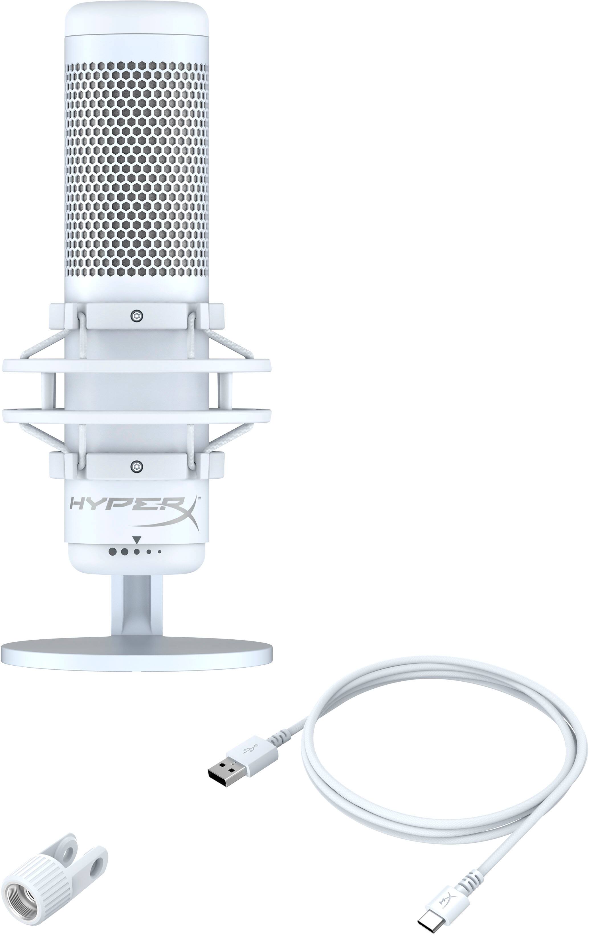 Alt View 14. HyperX - QuadCast S Wired Multi-Pattern USB Electret Condenser Microphone - White.