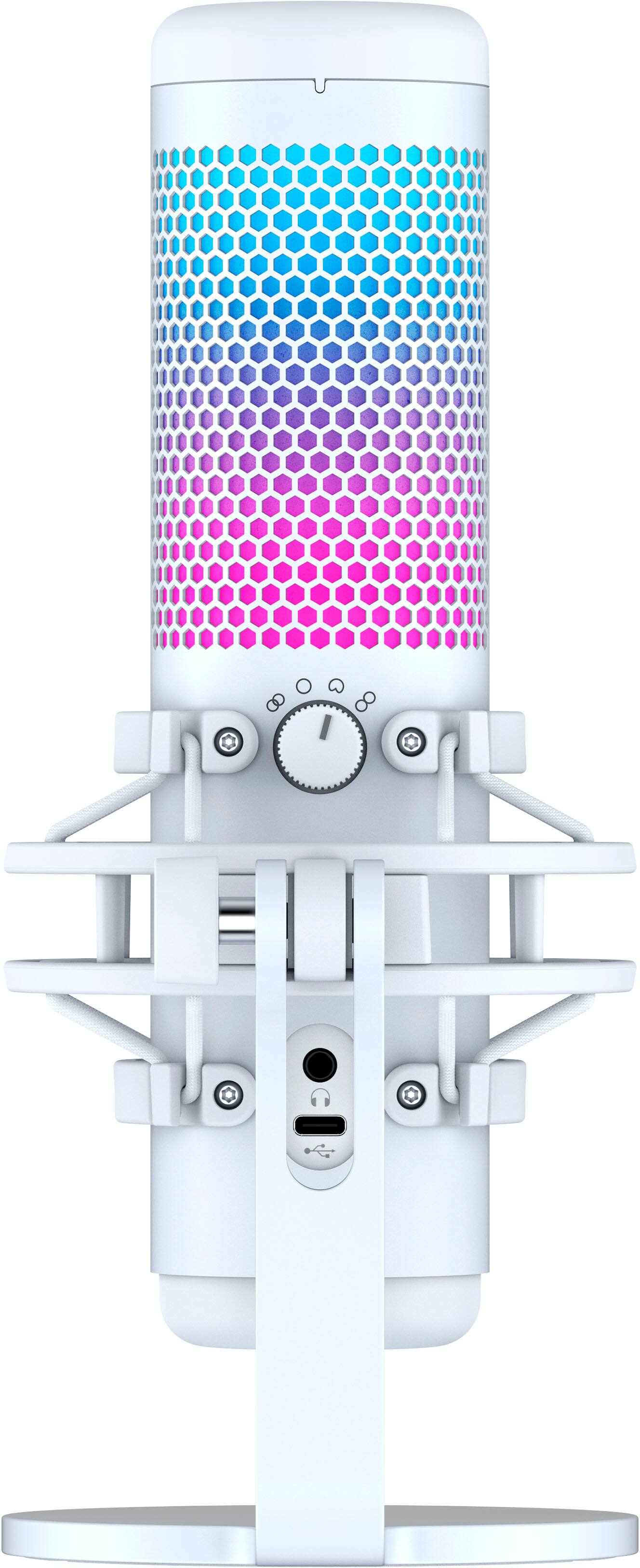 Alt View 15. HyperX - QuadCast S Wired Multi-Pattern USB Electret Condenser Microphone - White.