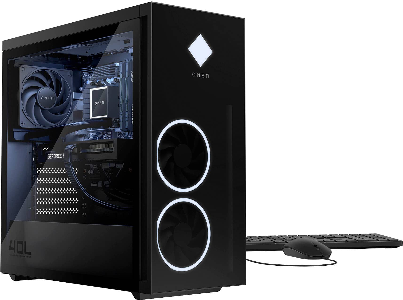 Alt View 12. HP OMEN - 40L Gaming Desktop - Intel Core i7-12700KF - HyperX 16GB Memory - NVIDIA GeForce RTX 3060 Ti - 1TB SSD - Nightfall Black.