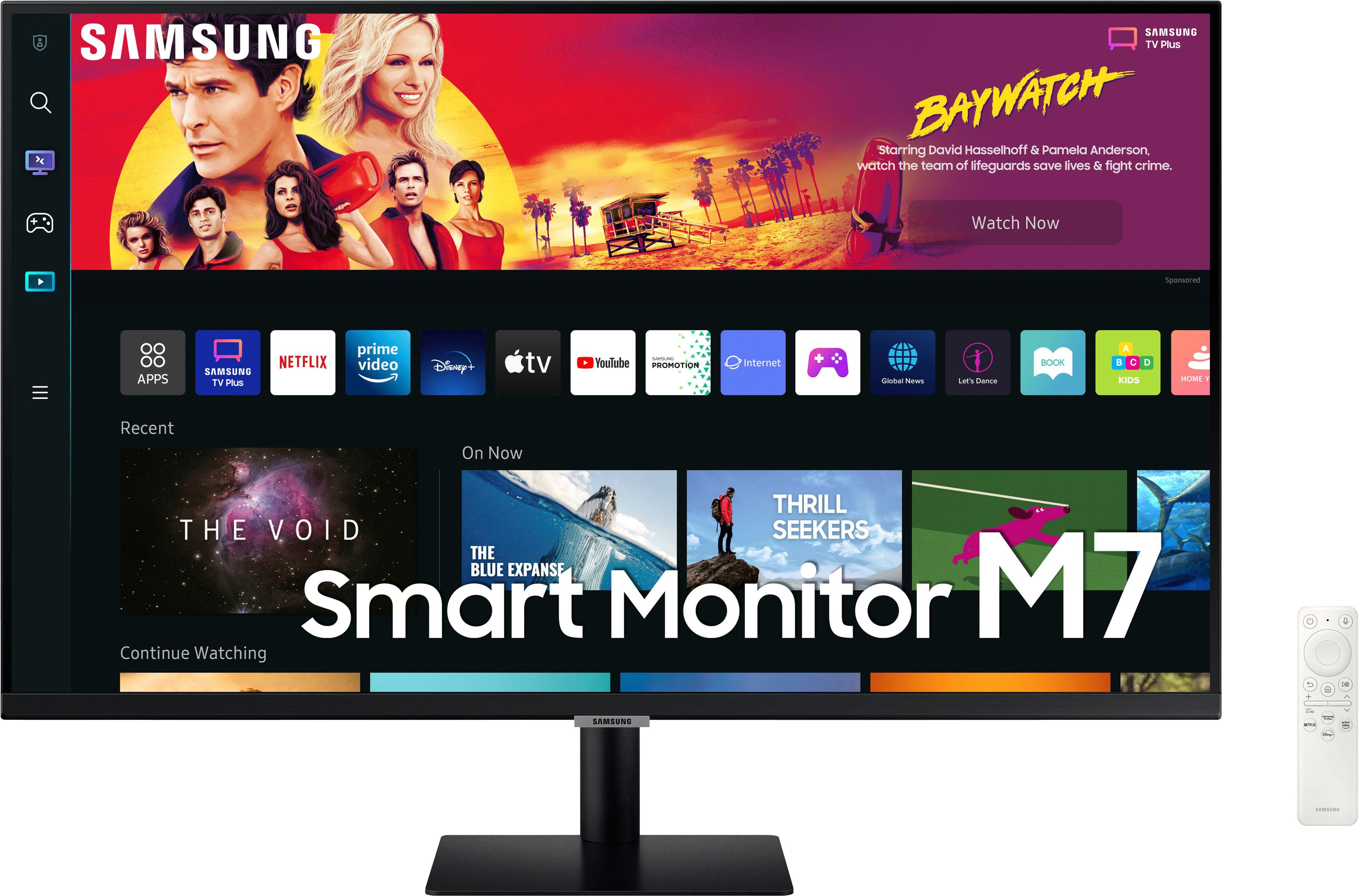 Samsung - M7 Series 32" Smart Tizen 4K UHD Monitor with Built-in Speakers (HDMI, USB-C) - Black