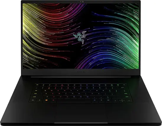 Front. Razer - Blade 17 - 17.3" Gaming Laptop - FHD 360Hz - Intel Core i7 - NVIDIA GeForce RTX 3080 Ti - 32GB RAM - 1TB SSD - Black.
