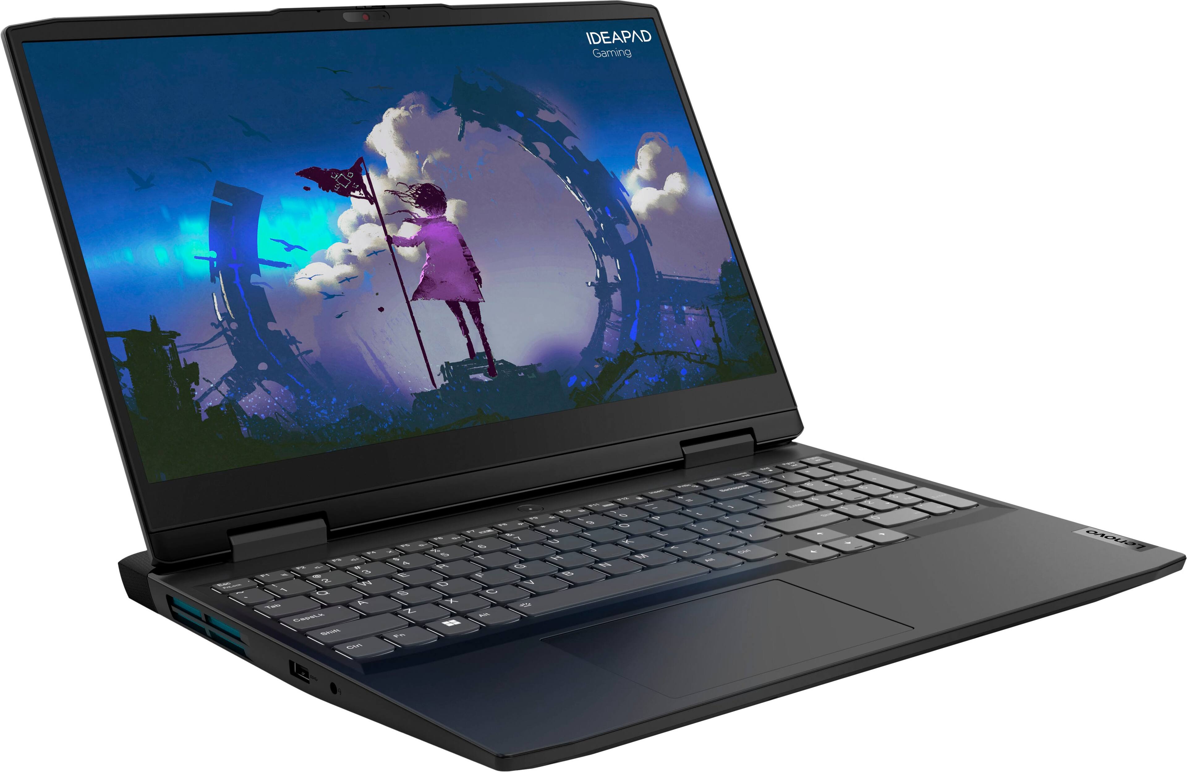 Angle View: Lenovo - Ideapad Gaming 3i 15.6" FHD Laptop - Core i5-12500H - 8GB Memory - 512GB SSD - Onyx Grey