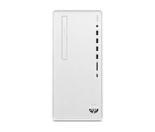 Front. HP - Pavilion Desktop - Intel Core i5-12400 - 8GB Memory - 512GB SSD - Snow white.